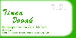 timea dovak business card